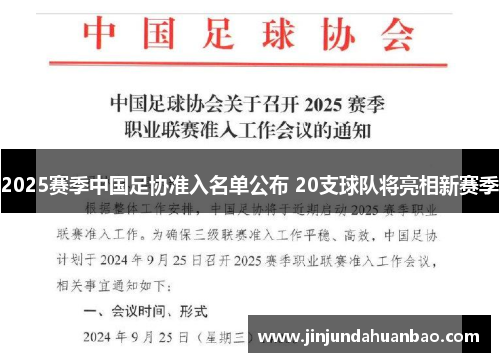 2025赛季中国足协准入名单公布 20支球队将亮相新赛季